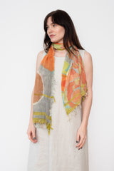 Print Shawl Middle Cotton 12