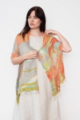 Print Shawl Middle Cotton 12