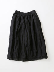 Black Skirt with Lace Trim