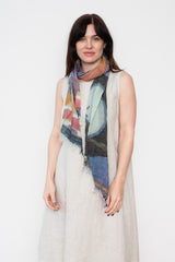 Print Shawl Middle Cotton 15