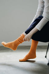Hemp Cotton Ribbed Socks Lantern Orange