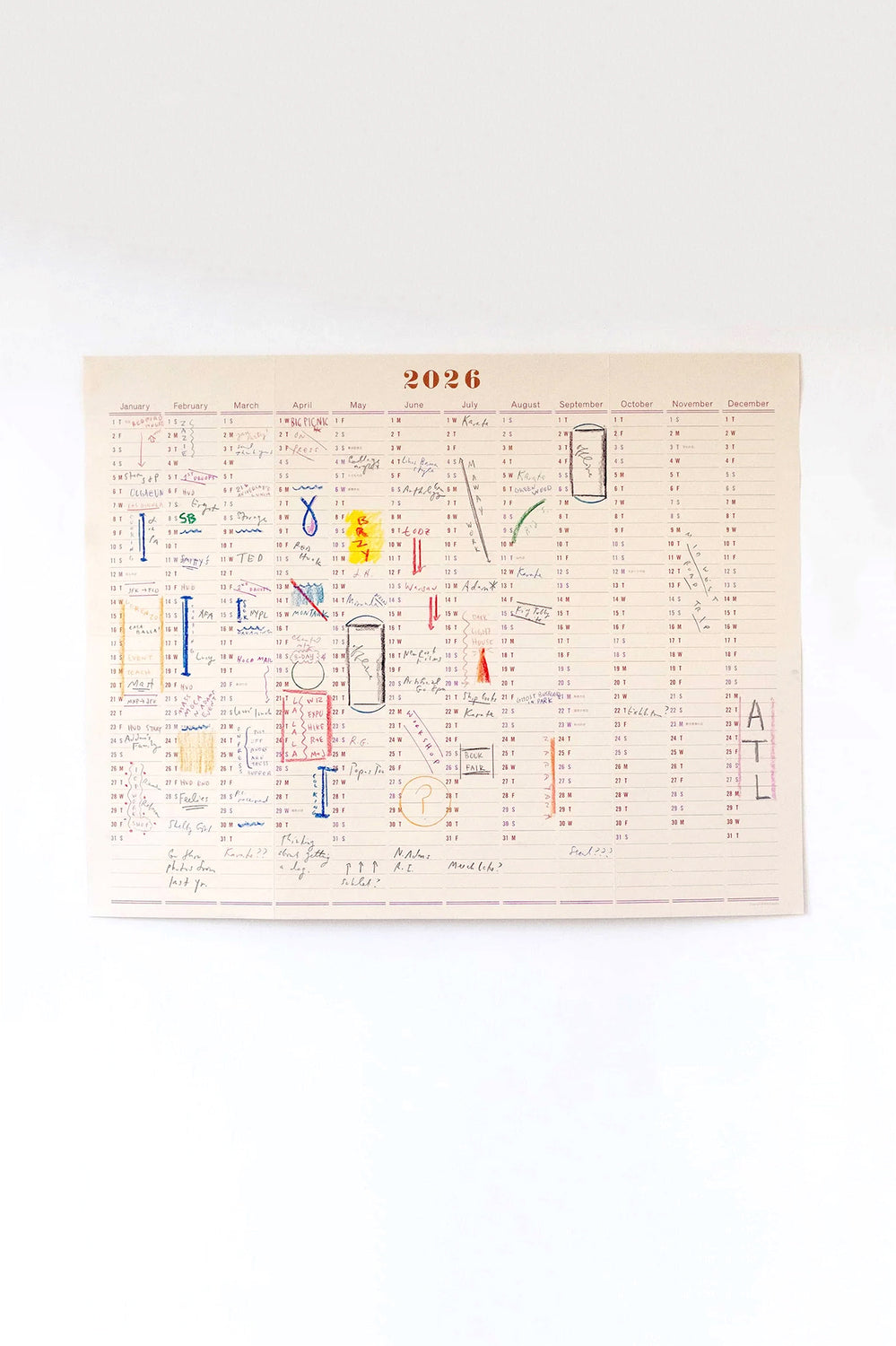 One Year Wall Calendar 2026