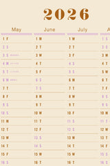 One Year Wall Calendar 2026