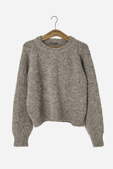 Mohair Tweed Raglan Sweater Natural