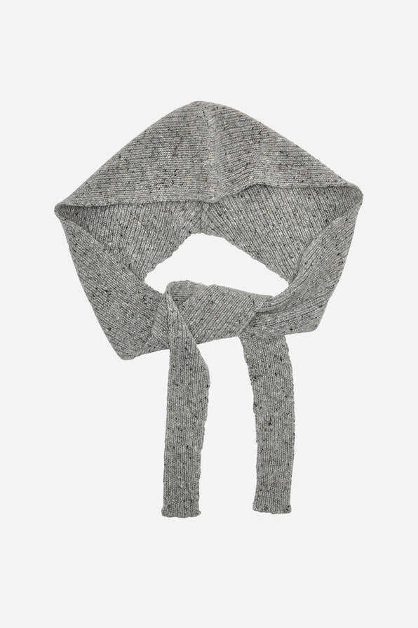 Mohair Tweed Hood Shawl Gray