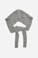 Mohair Tweed Hood Shawl Gray