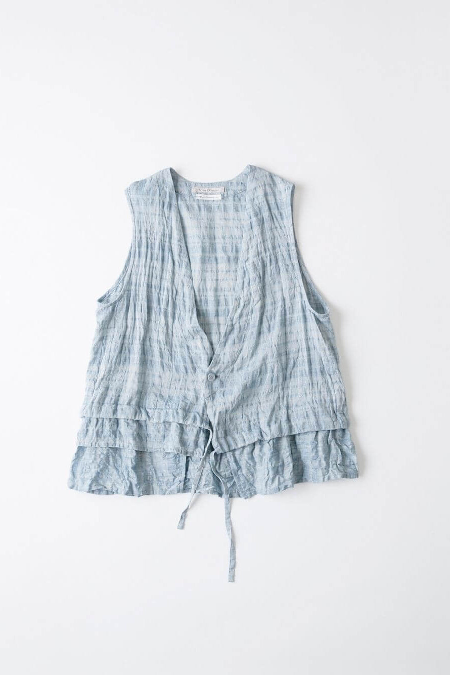 Juni Tiered Cotton and Linen Vest
