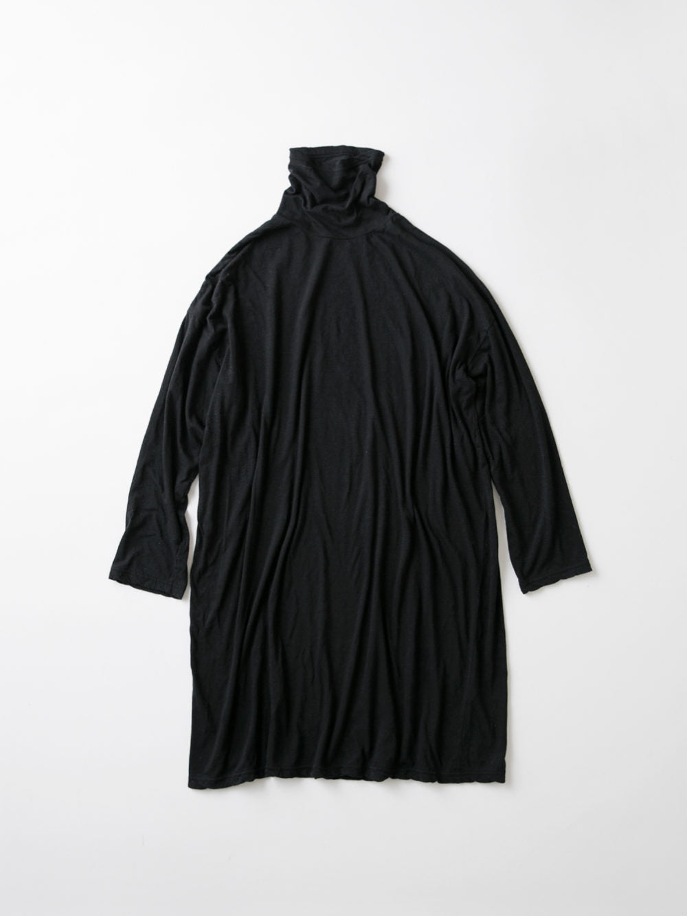 Cotton and Silk Turtleneck Tunic Black