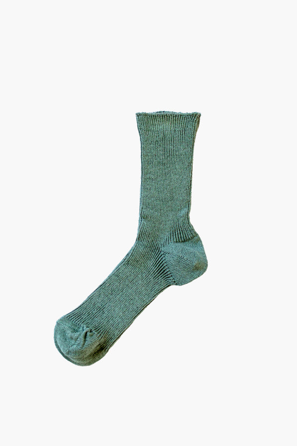 Linen Ribbed Socks Malachite