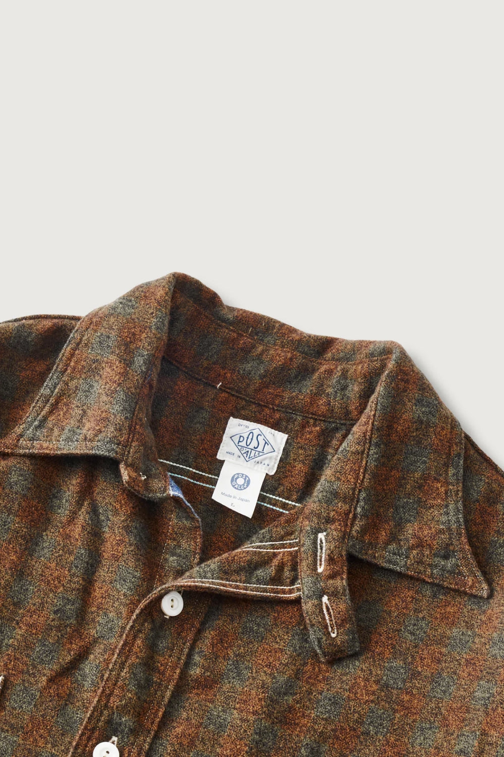 St. Louis Cotton Flannel Plaid Shirt Orange Block