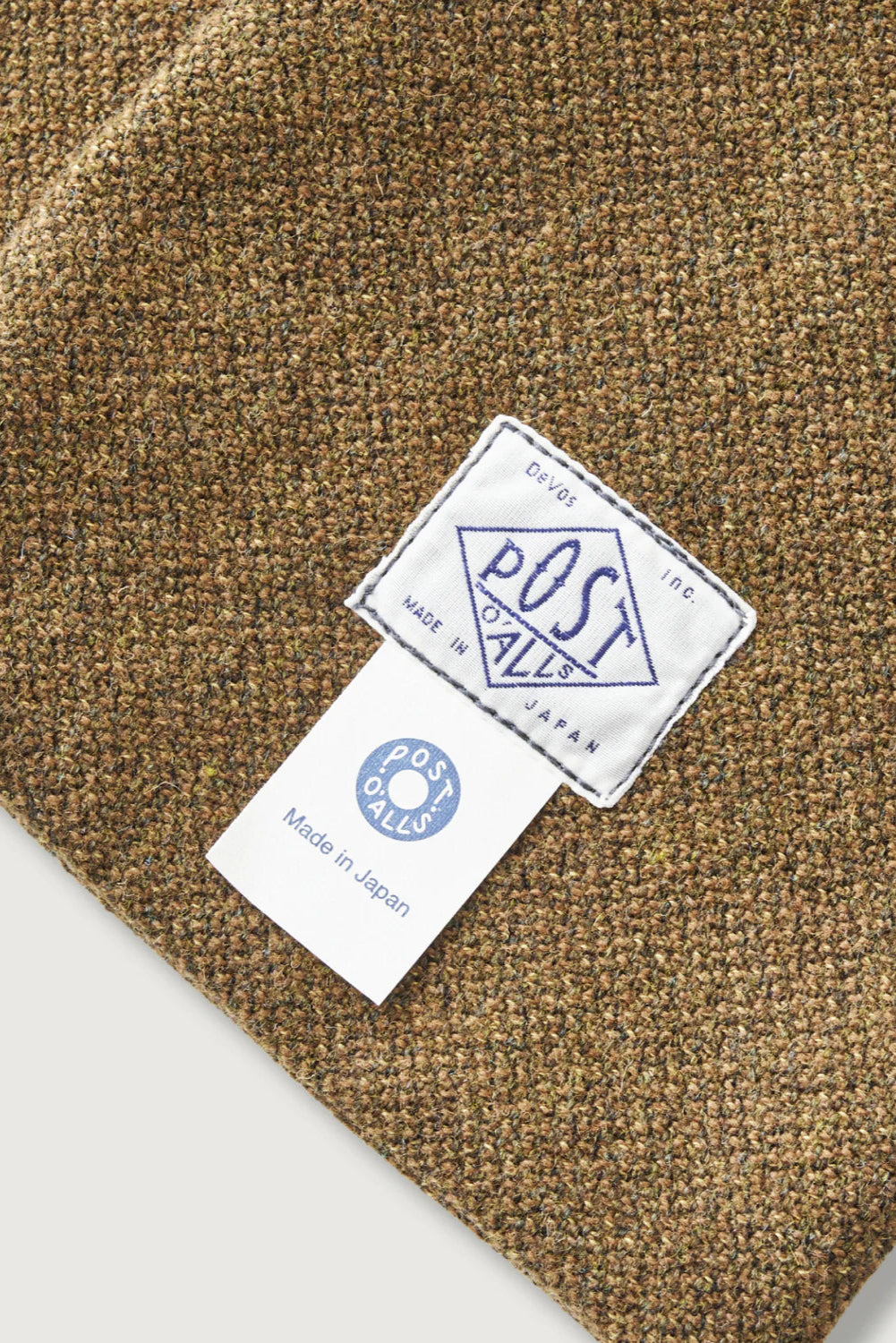 POS-TOLE S Button Wool Scarf Basket Tweed Brown