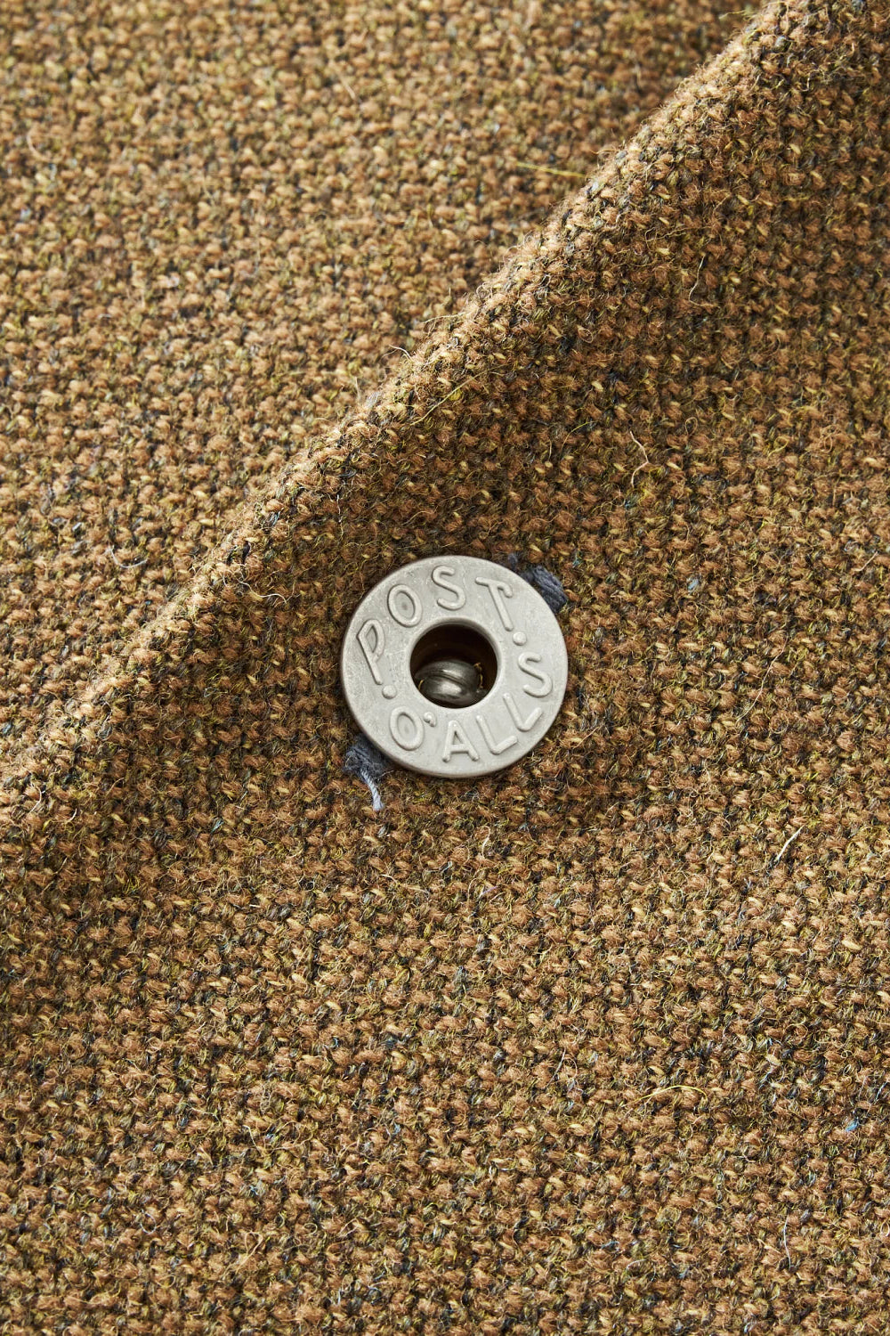 POS-TOLE S Button Wool Scarf Basket Tweed Brown