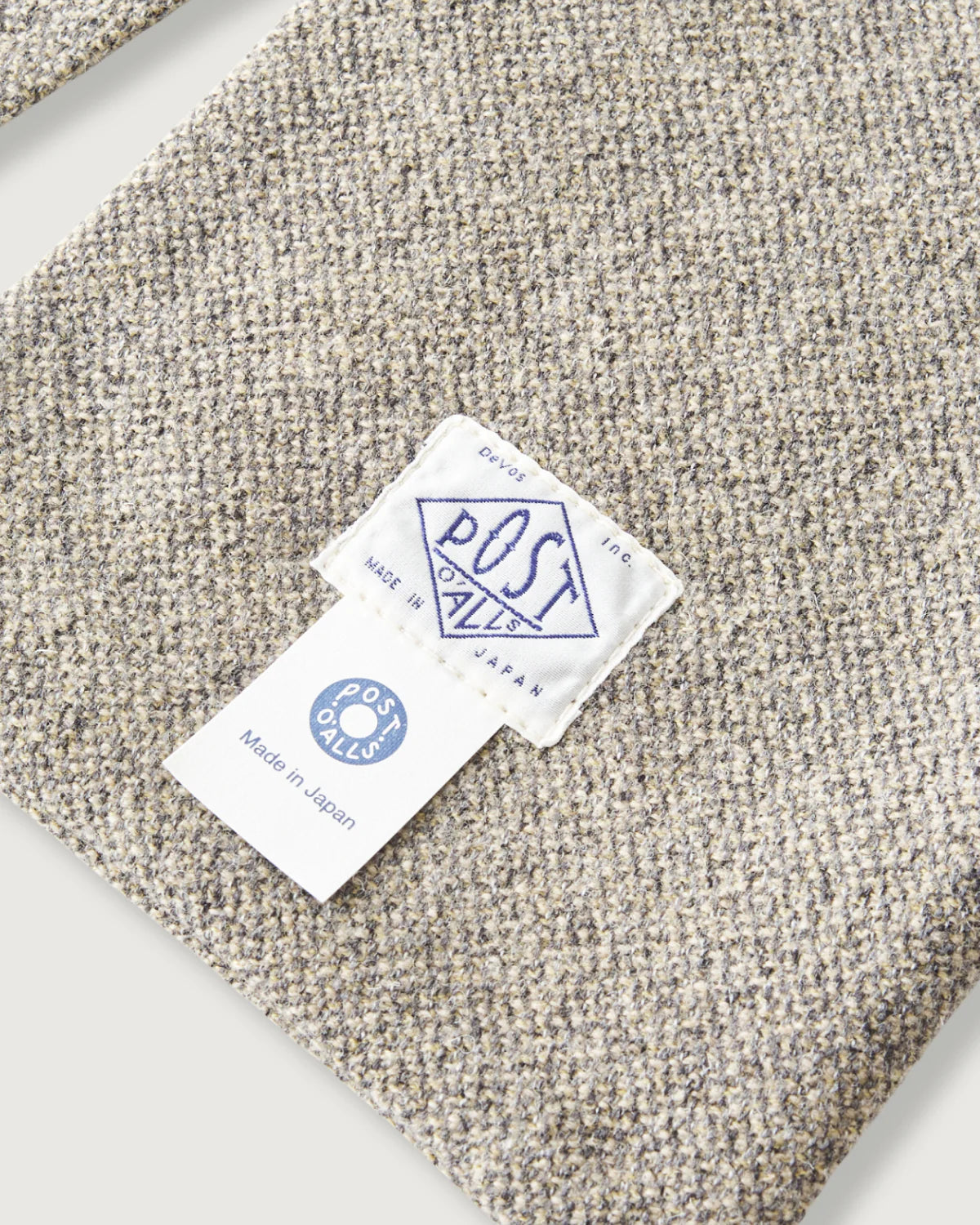 POS-TOLE S Button Wool Scarf Basket Tweed Ecru