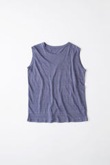 Linen Tank Top Grey Blue