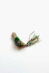Felted and Embroidered Bird Brooch