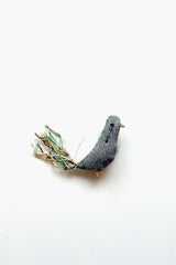 Felted and Embroidered Bird Brooch