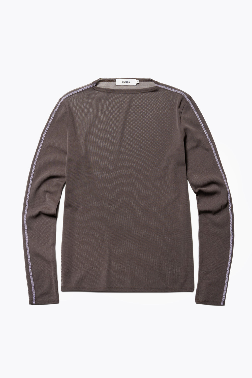 Rein Long Sleeve Mesh Top, Brown Lilac