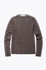 Rein Long Sleeve Mesh Top, Brown Lilac