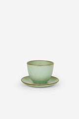 Pebble Cup and Saucer (Moss Green)