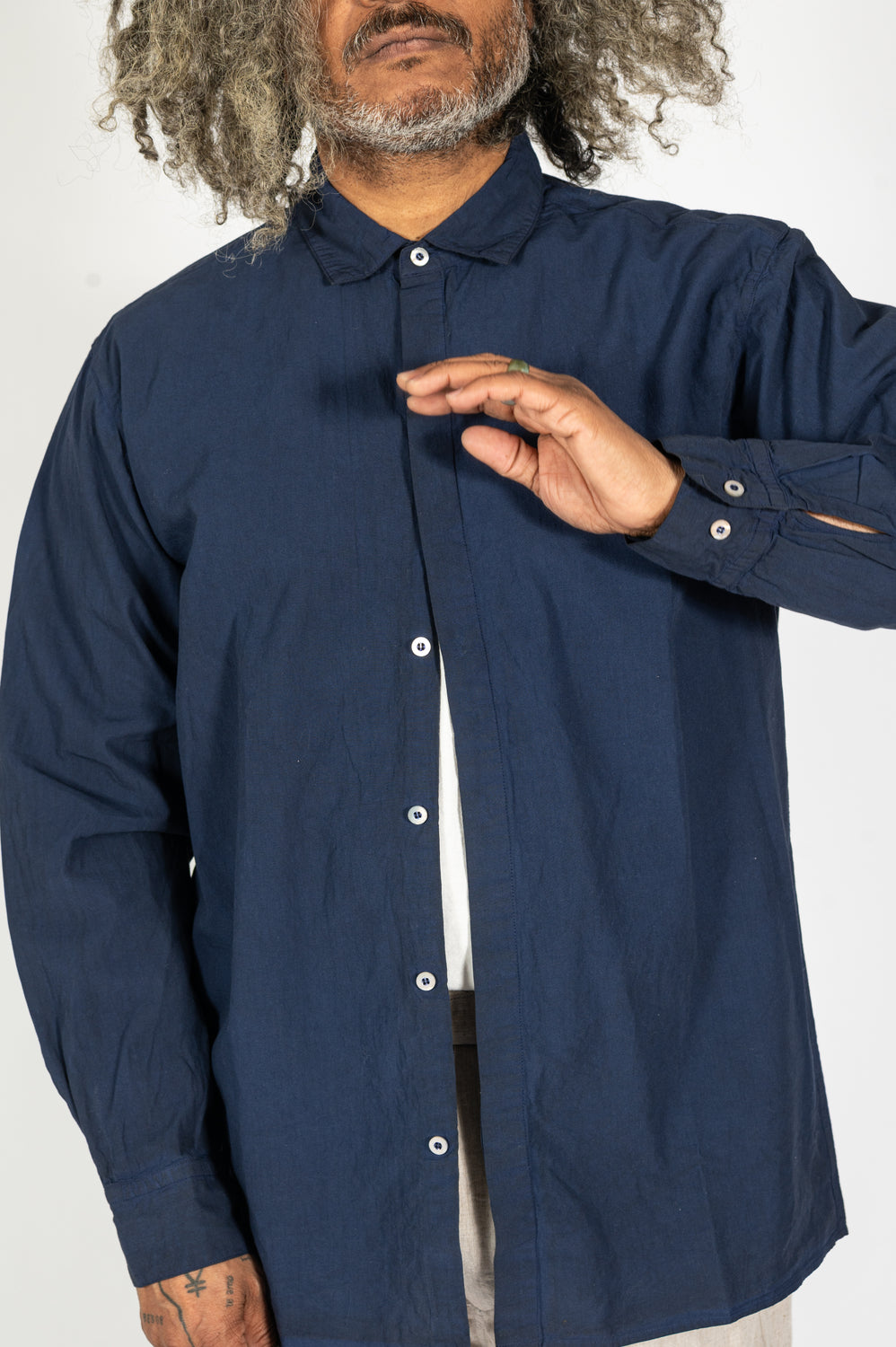Cotton L/S Shirt, Indigo and Persimmon Dye