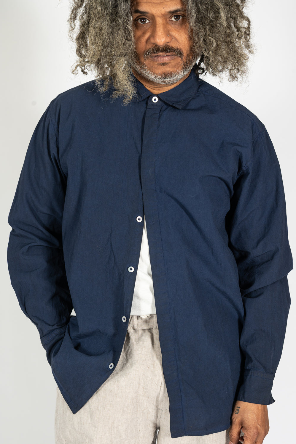 Cotton L/S Shirt, Indigo and Persimmon Dye