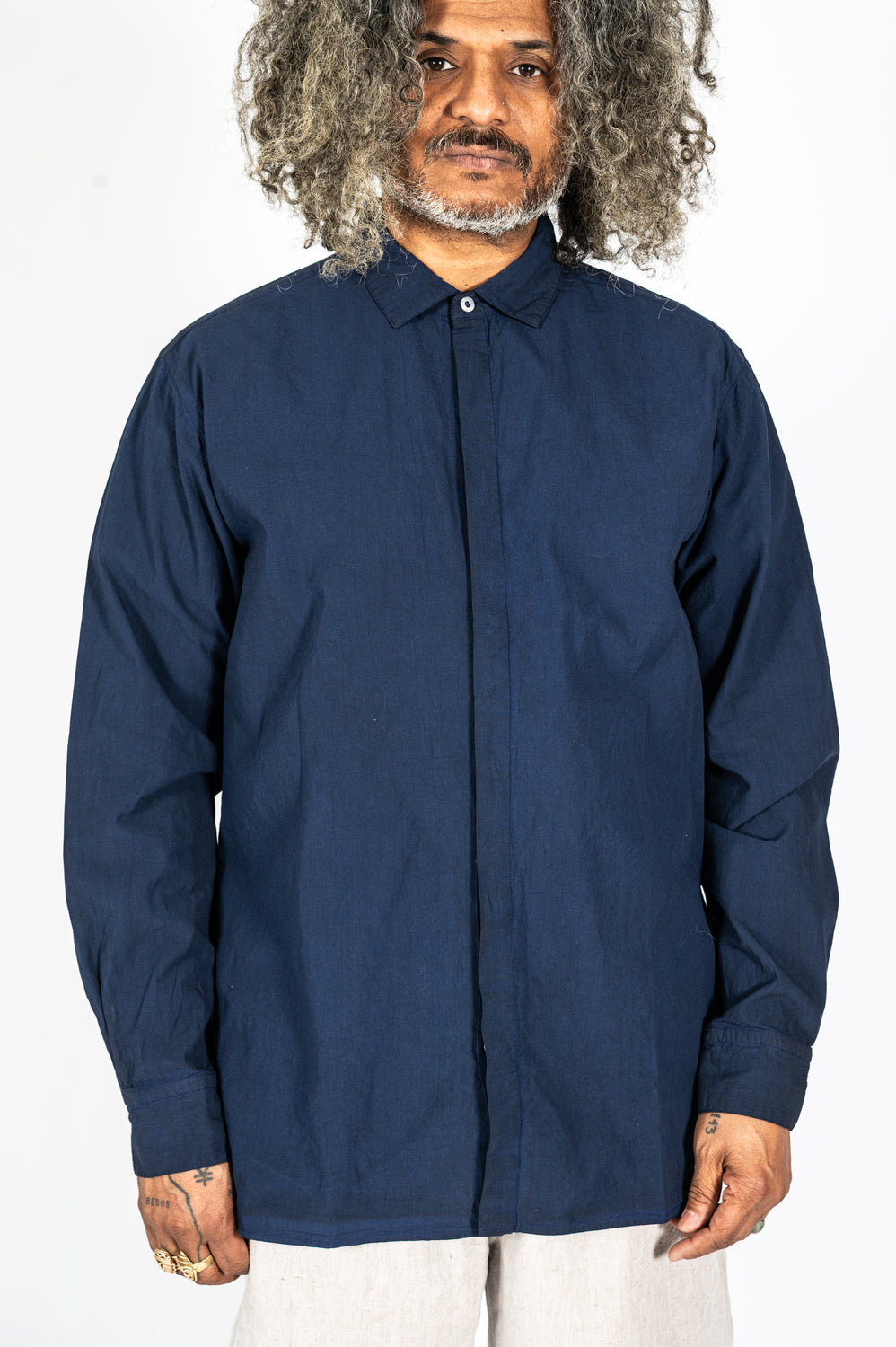 Cotton L/S Shirt, Indigo and Persimmon Dye