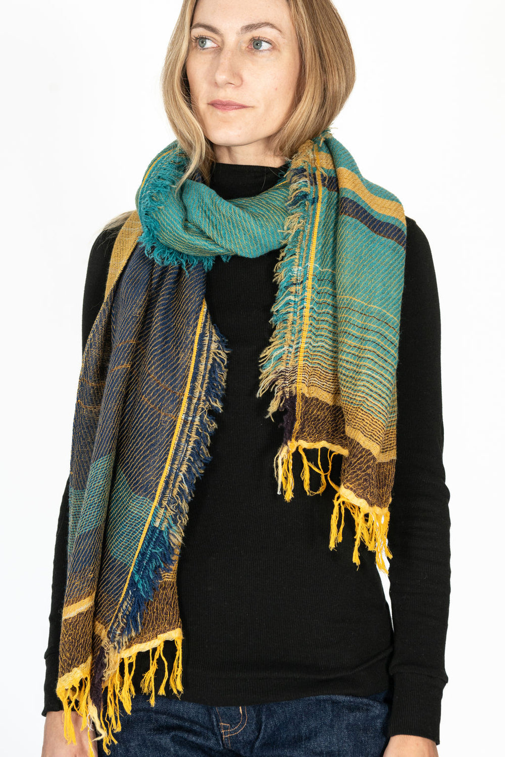 Roots Shawl MIDDLE 23 Wool/Cotton Mix