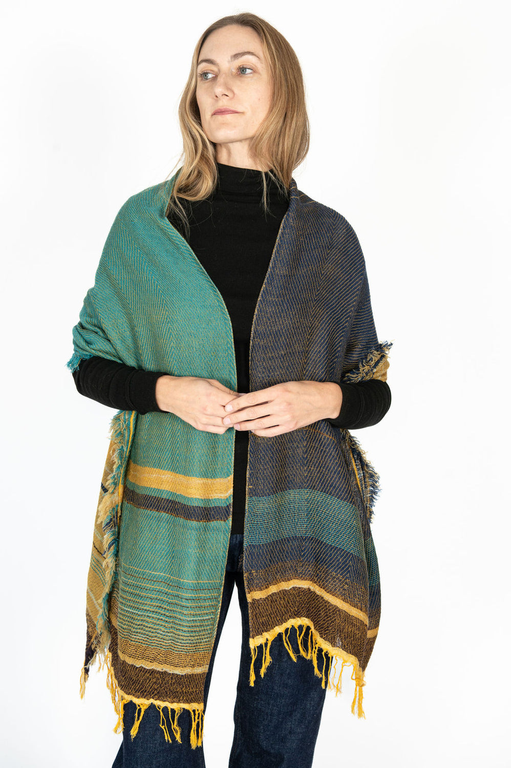 Roots Shawl MIDDLE 23 Wool/Cotton Mix