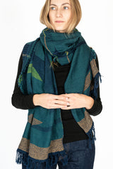 Jacquard Shawl MIDDLE 13 Wool/Cotton Mix