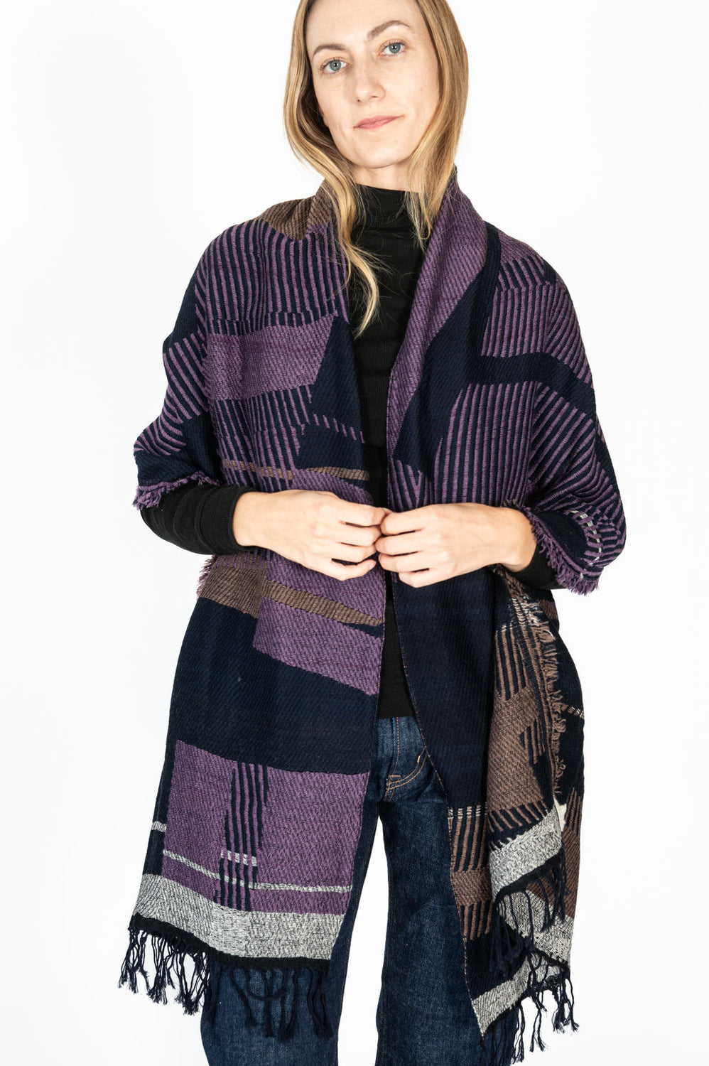 Jacquard Shawl MIDDLE 10 Wool/Cotton Mix