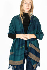 Jacquard Shawl MIDDLE 13 Wool/Cotton Mix