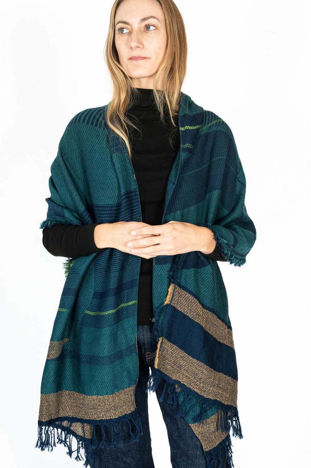 Jacquard Shawl MIDDLE 13 Wool/Cotton Mix