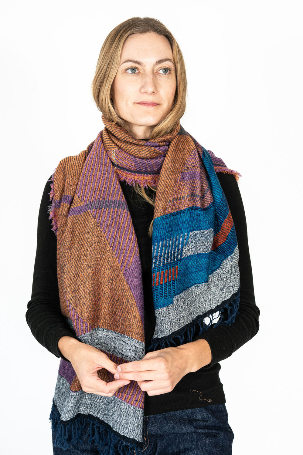 Jacquard Shawl MIDDLE 14 Wool/Cotton Mix