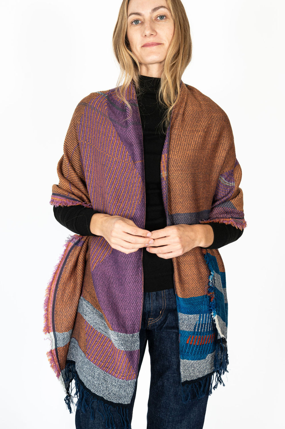 Jacquard Shawl MIDDLE 14 Wool/Cotton Mix