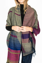 Jacquard Shawl MIDDLE 11 Wool/Cotton Mix