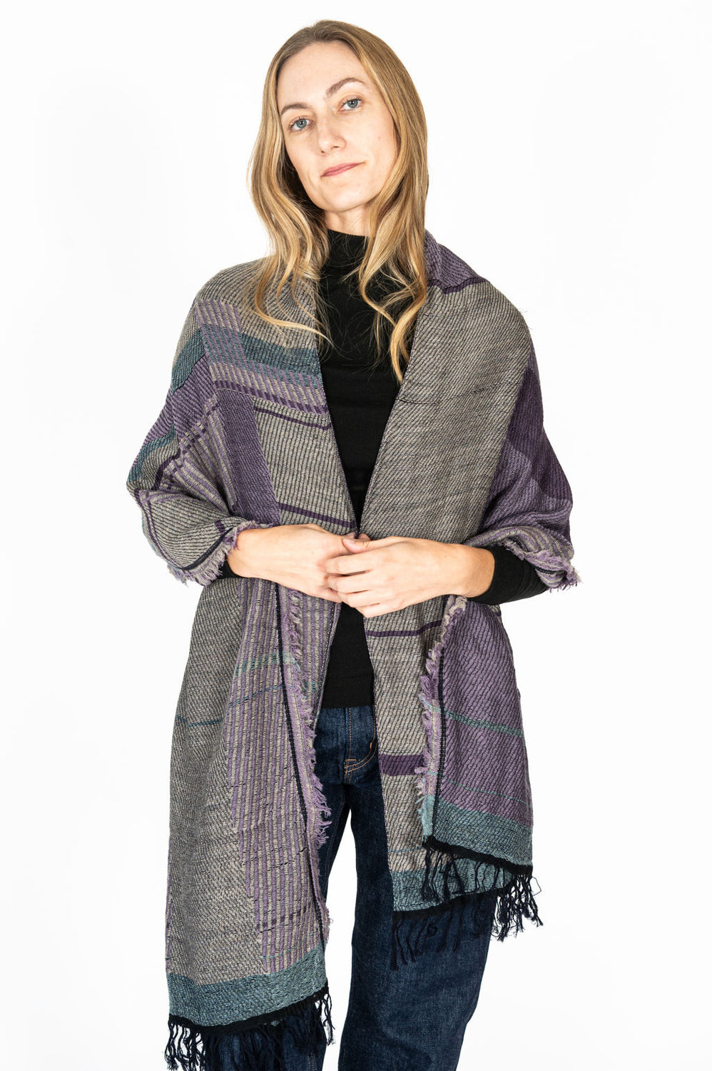 Jacquard Shawl MIDDLE 15 Wool/Cotton Mix