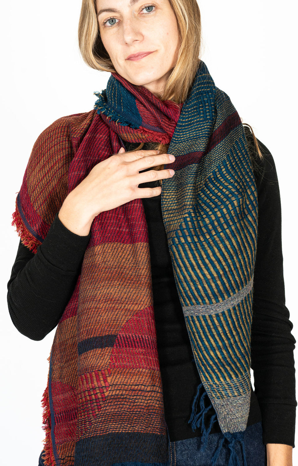 Jacquard Shawl MIDDLE 16 Wool/Cotton Mix