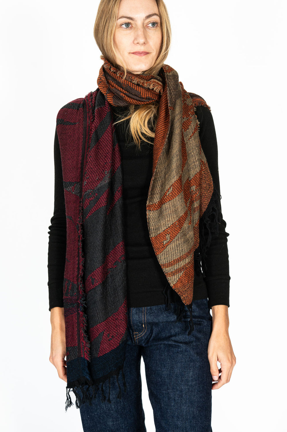 Jacquard Shawl MIDDLE 17 Wool/Cotton Mix