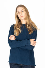 Unisex Knit Hand-Dyed Slub Cotton Long Sleeve T shirt