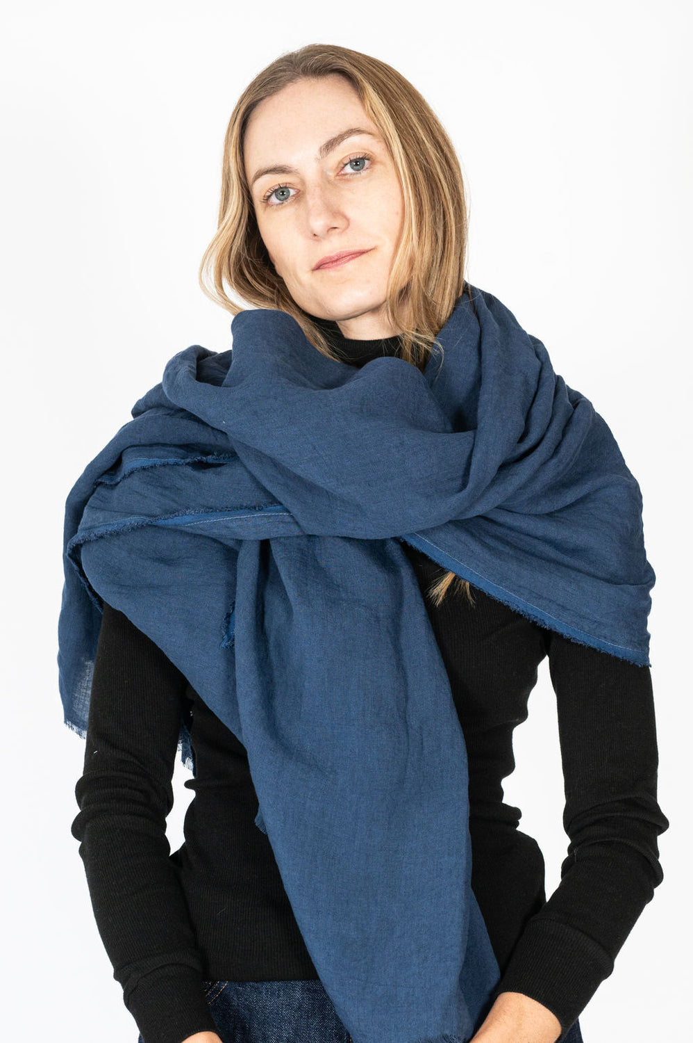 Linen Shawl Indigo