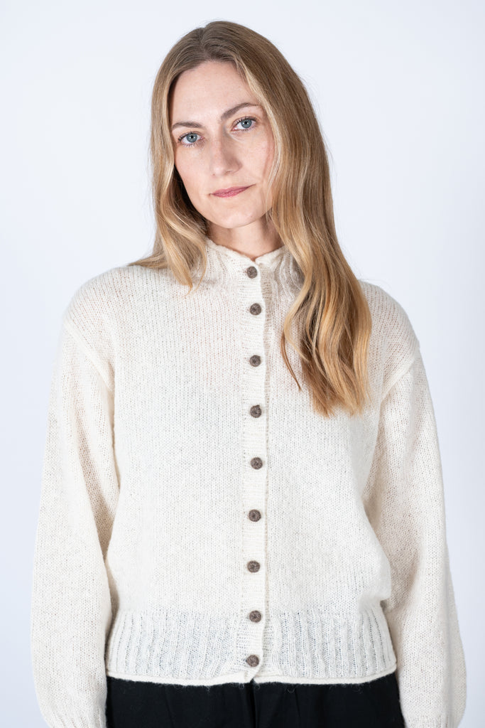 Peru Knit Cardigan White