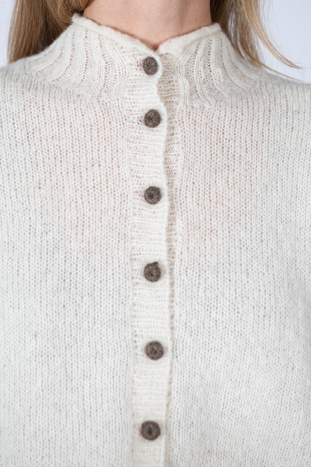 Peru Knit Cardigan White
