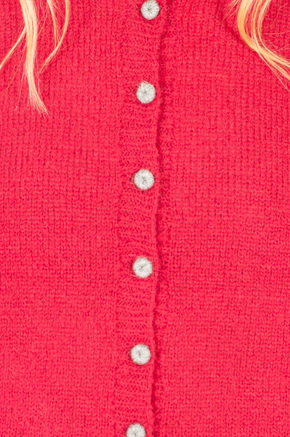 Peru Knit Cardigan Red