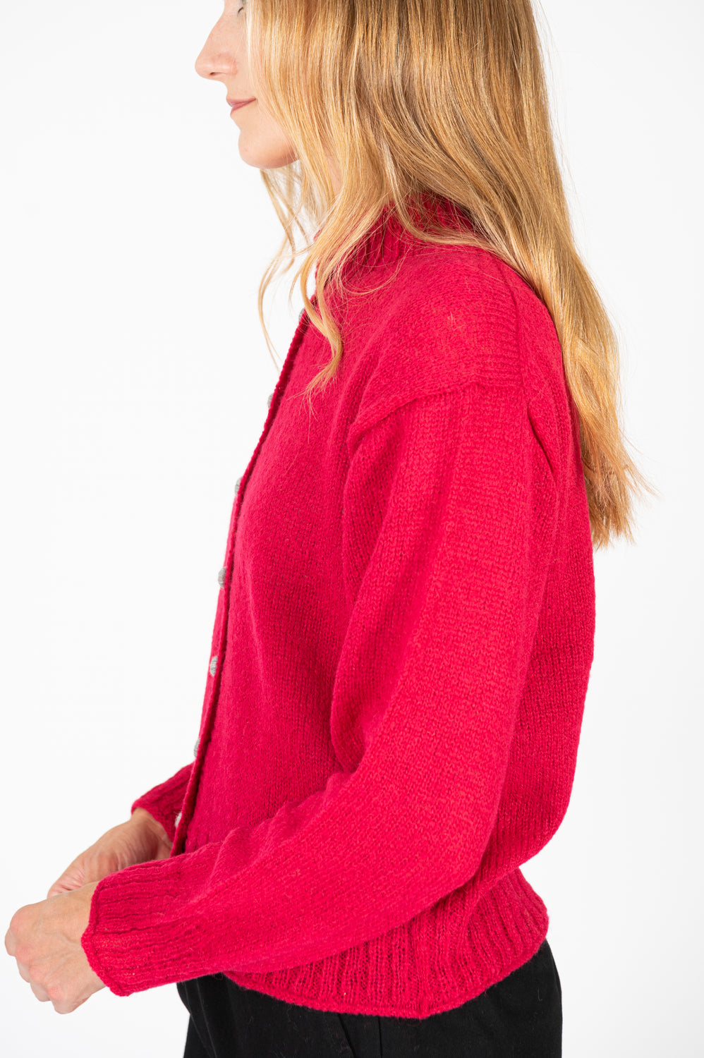 Peru Knit Cardigan Red