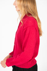 Peru Knit Cardigan Red