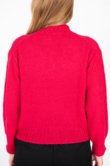 Peru Knit Cardigan Red