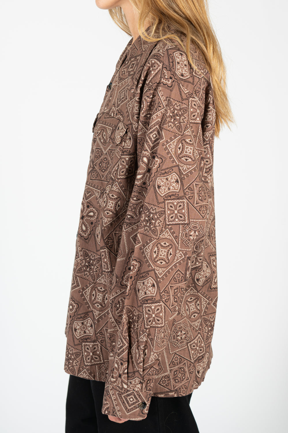 Sheeting COOKIE Bandana WRANGLE Collar Board Shirt