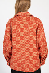 CAMP Jacquard Flannel WRANGLE Collar Board Shirt Red