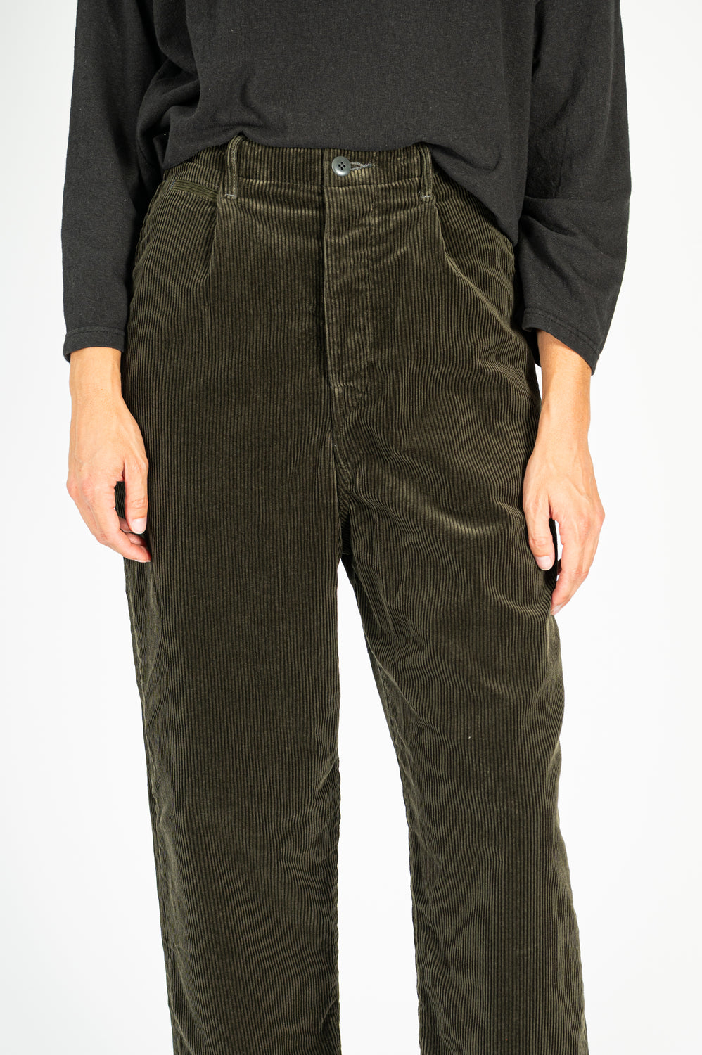 7W Corduroy High Waisted NIME Pants Gray