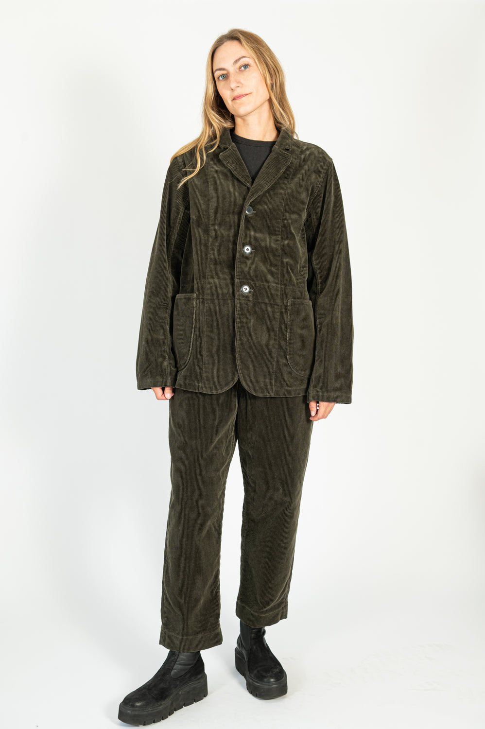 7W Corduroy High Waisted NIME Pants Gray